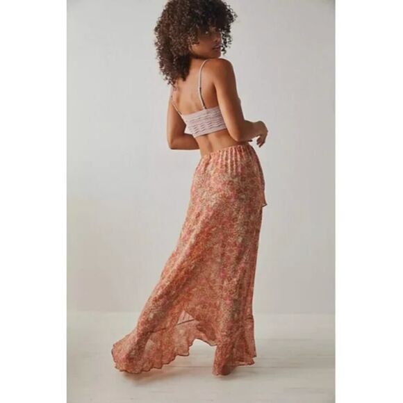 New! Free People Romance Me Floral Print Maxi‎ Half Slip Skirt , size M - Picture 16 of 16
